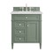 James Martin Vanities Brittany 30in Single Vanity, Smokey Celadon w/ 3 CM Ethereal Noctis Top 650-V30-SC-3ENC - alternate 1